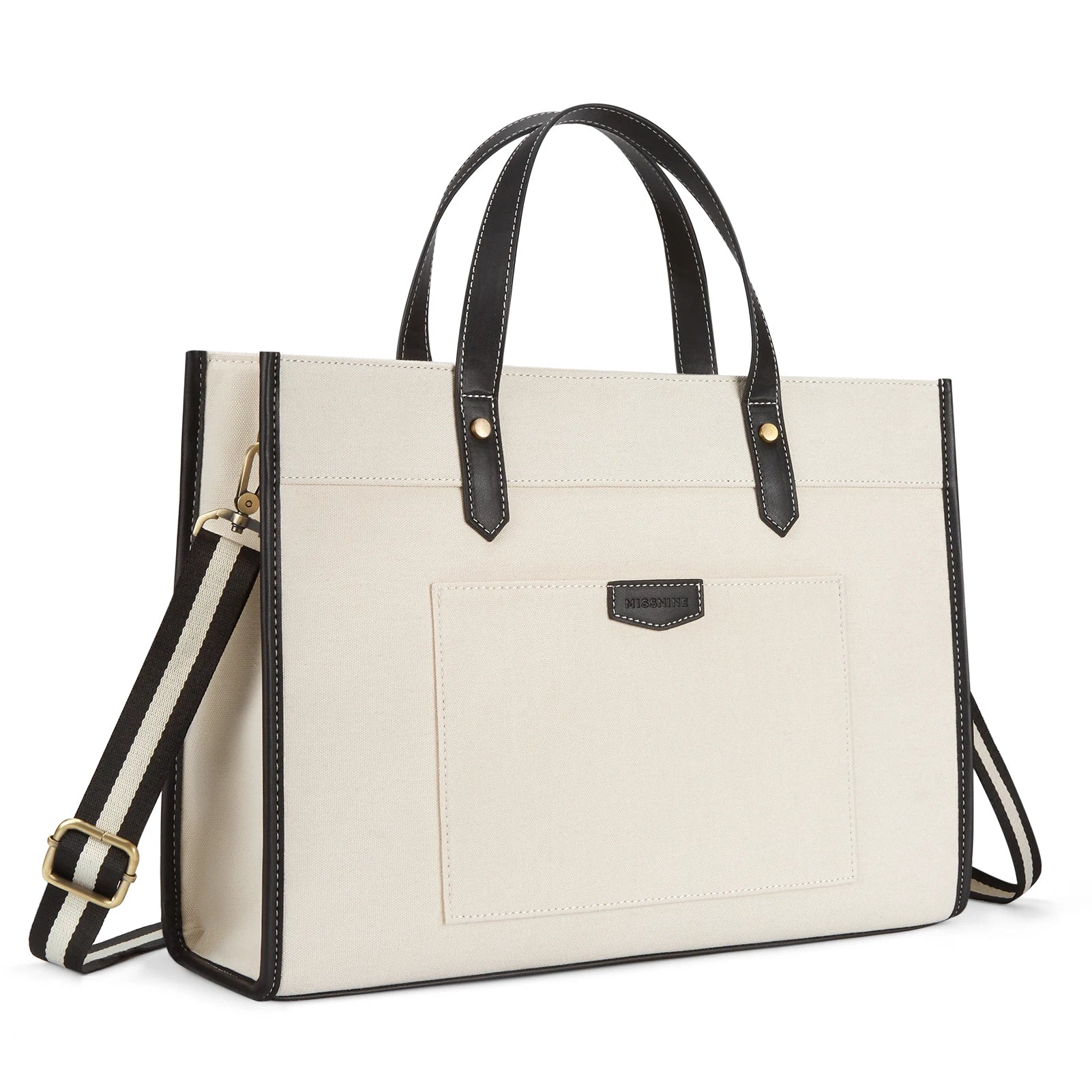Lumineo Canvas-Tasche | Geräumig & Praktisch | Laptop Fach | Canvas & PU-Leder