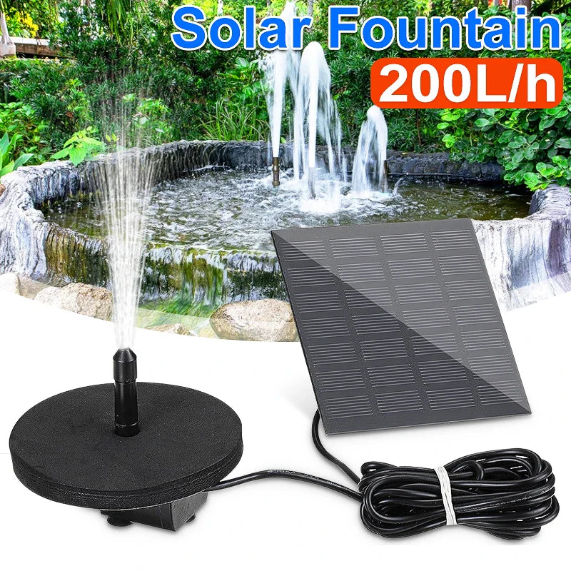 AquaFlow Solar Springbrunnenpumpe | 6 Düsen | Solarbetrieben für Teiche & Gärten