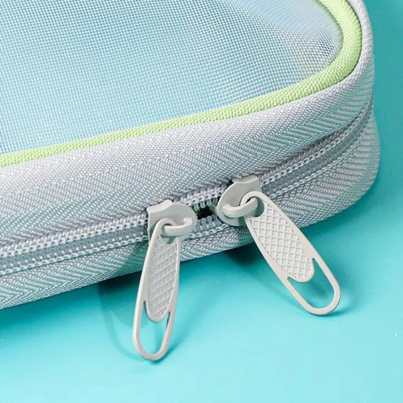 Docura | A4 Dokumententasche mit Reißverschluss | Transparent & Doppellagig | Nylon-Netz Organizer
