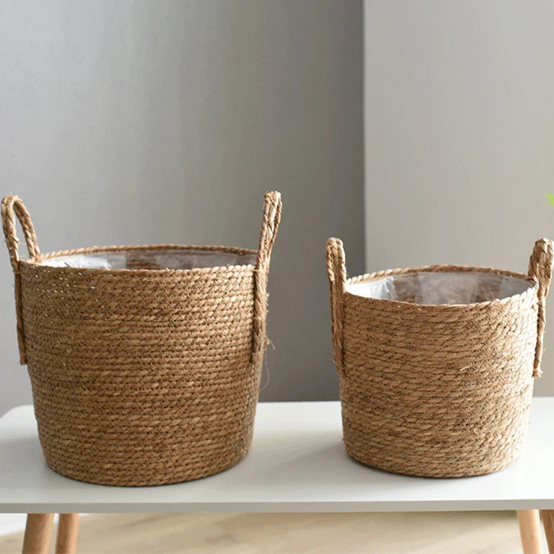 Fibrano Blumentopf Geflochten | Aus Naturfasern | Boho & Landhausstil | 2 Größen