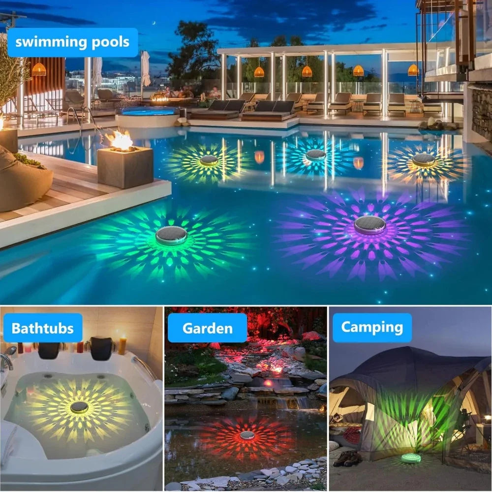 GlowWave | Solar Poollicht | 16 Farben & Fernbedienung | IPX7 Wasserdicht