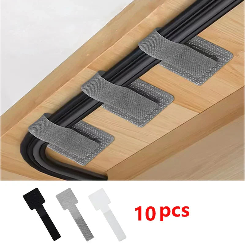 CableFix | Klett Kabelbinder Set | Selbstklebend & Wiederverwendbar | Für Büro Haushalt
