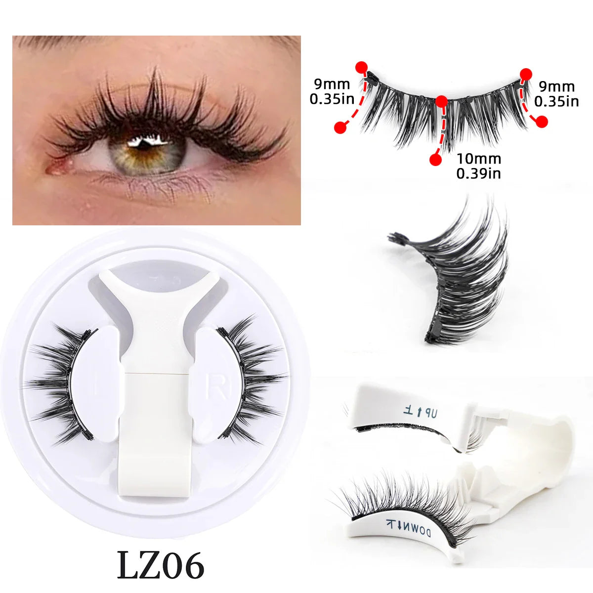 LuxeLash Magnetic Eyelashes | Wiederverwendbar | 1 Paar mit Magnetischer Pinzette | Handgemacht & Natürlich