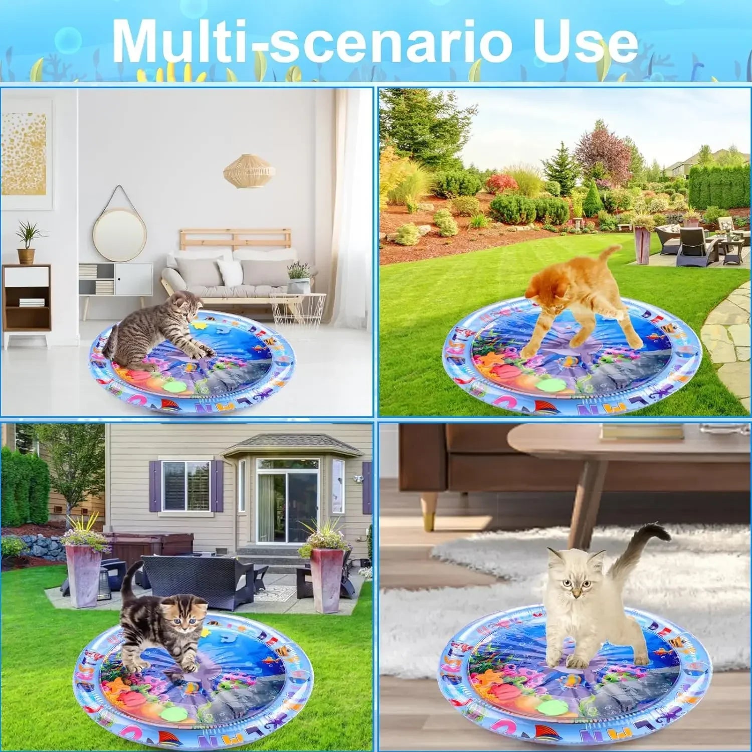 CoolPaws | Interaktive Wasserspielmatte | Kühlende Oberfläche, Flexibel & Tragbar | Für Hunde & Katzen