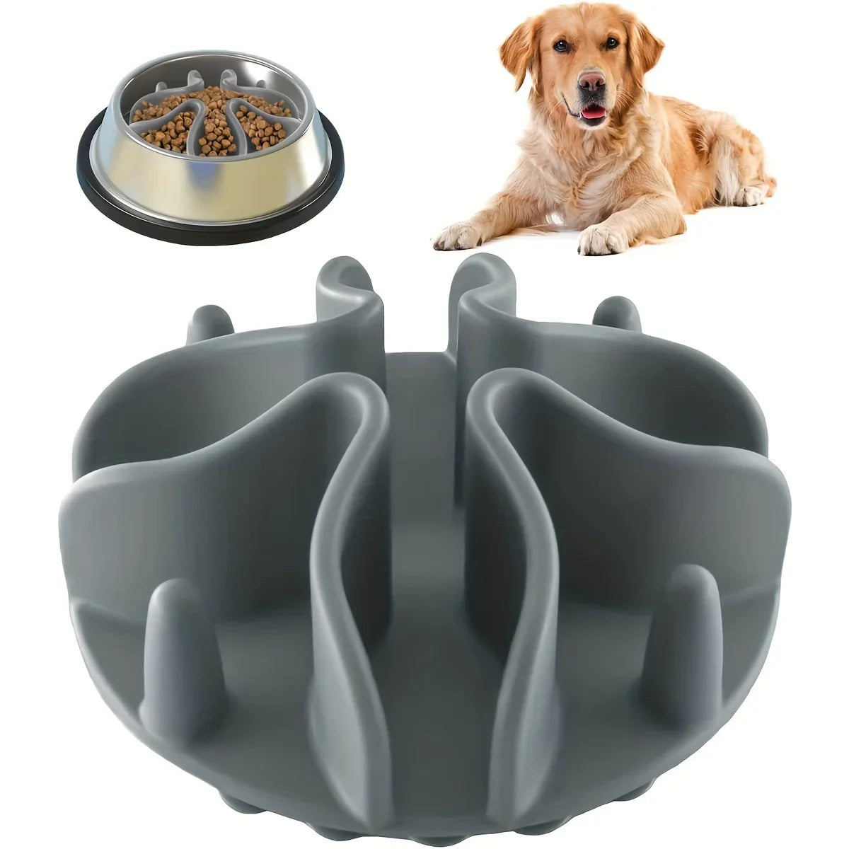 Nibblix | Silikon-Fressbremse Für Hunde | Verlangsamt Schlingen | Flexibel & Spülmaschinenfest | Für Alle Näpfe