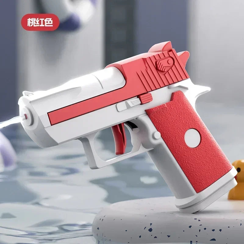 AquaJet Mini Wasserpistole | Mechanisches Dauerfeuer | Retro-Design | Bis zu 10 Meter Reichweite