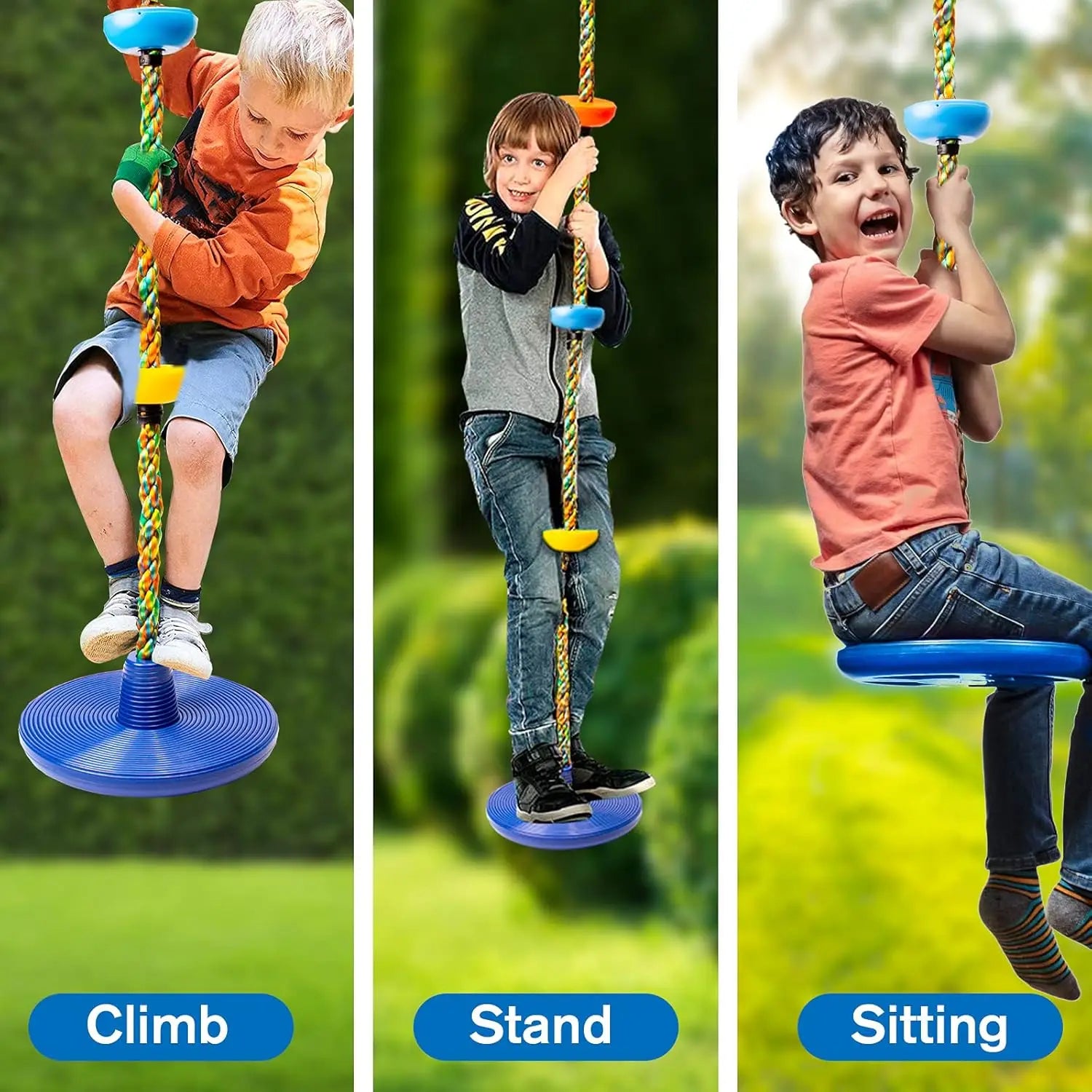 Alplino Kletterseil-Set | Kinder Kletterspielzeug | Für Garten & Spielplatz | Mit Plattform