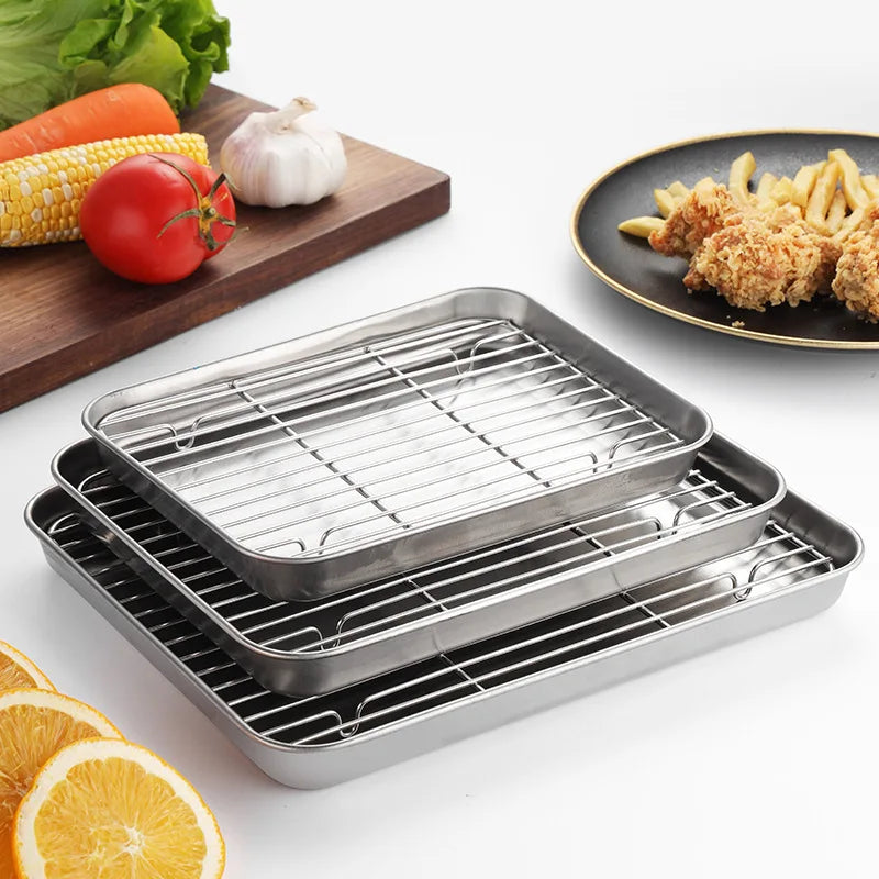 BakeMaster Stainless Steel Baking Set | Non-Stick & Easy Clean | Oven, BBQ & Grill Ready