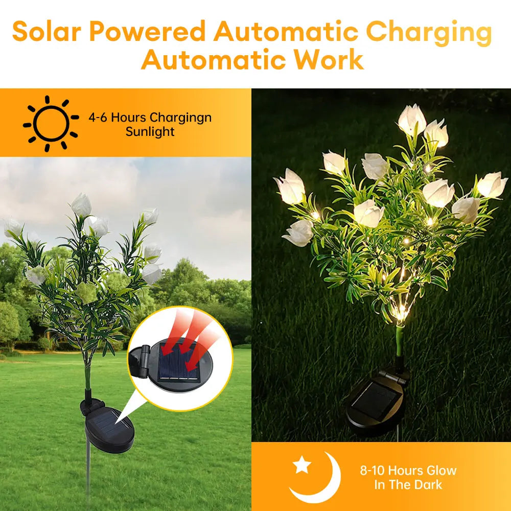SolarBlossom Garten-Leuchte | Zauberhafte Solar-Blumen‑Laterne | IP65 & 42 LEDs