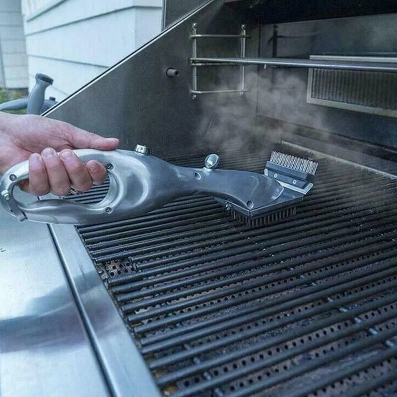 GrillMaster BBQ-Reinigungsbürste | Effektive Dampfreinigung | Mit Schaber & Rostschutz