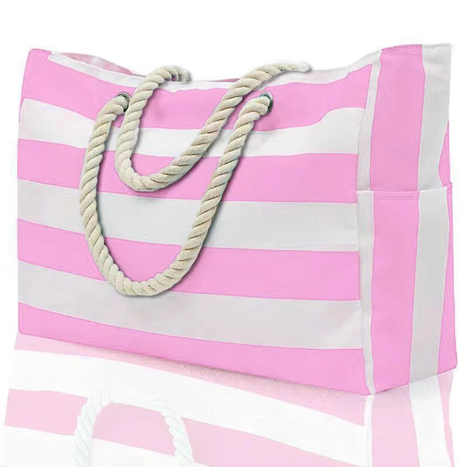 BeachVibe | Strandtasche | Wasser- & Sandabweisend | Leicht & Kompakt | Stylisch Gestreift
