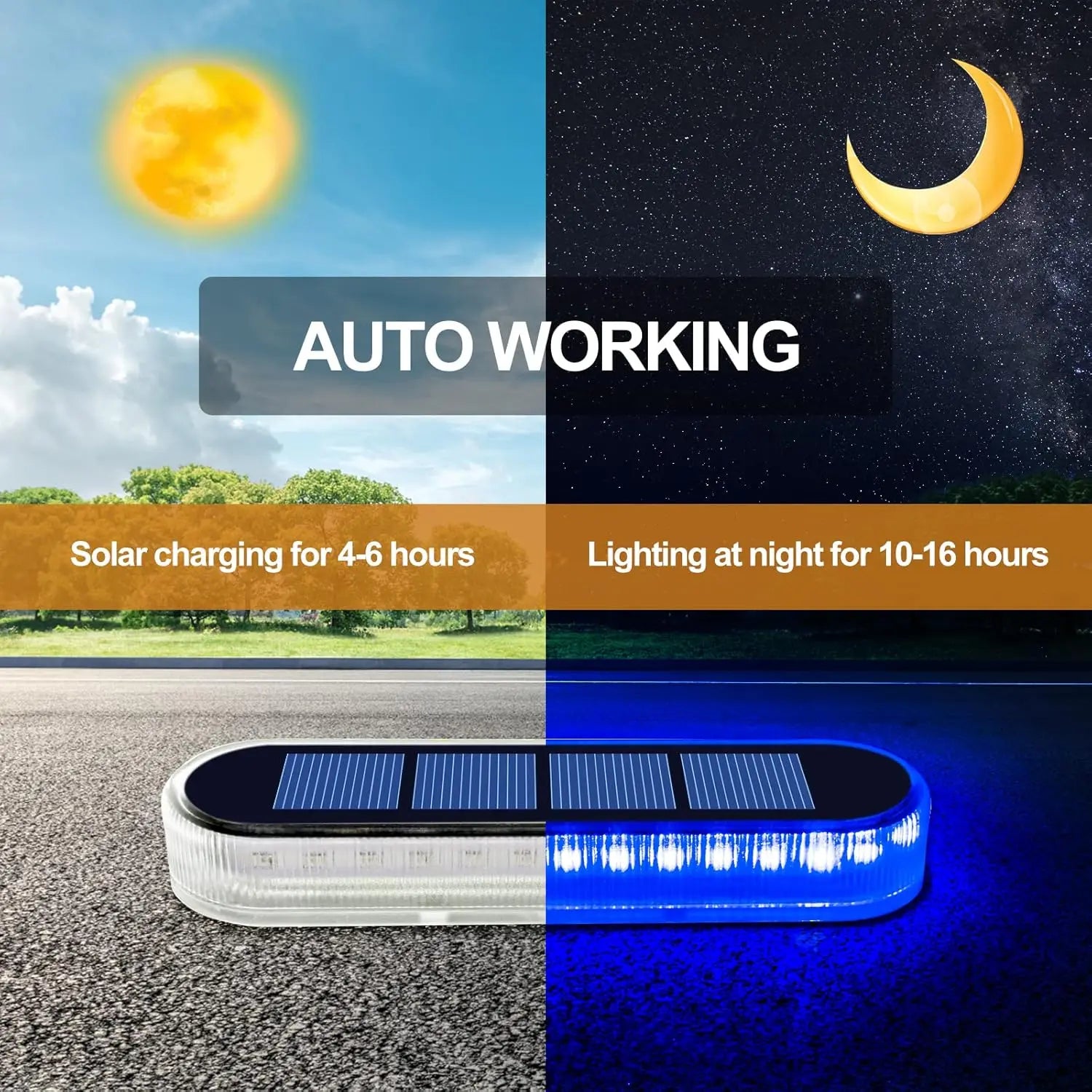Stellora Solarlicht | 360° LED Stufenbeleuchtung | IP68 | Warm-/Kaltweiß/Blau | 10h Laufzeit