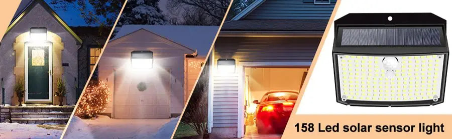 LumaLight Solar Wandleuchte | Mit Bewegungssensor | 158 LEDs | 180° Abstrahlung