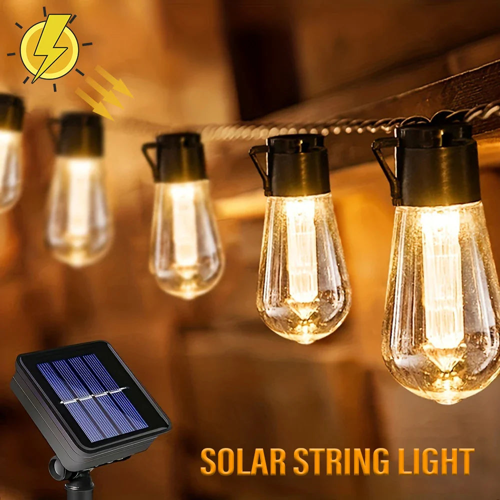 LumaTwist | Solar LED Lichterkette | Automatisches Ein- und Ausschalten | Wetterfest für Garten & Terrasse