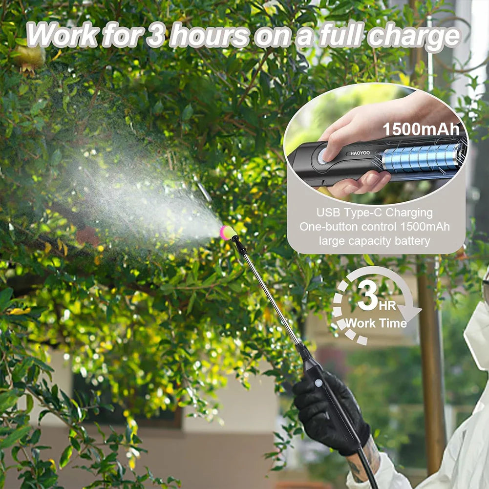 AquaForce | Akku-Drucksprayer 5L | USB Aufladung | Verstellbare Düse für Garten & Reinigung