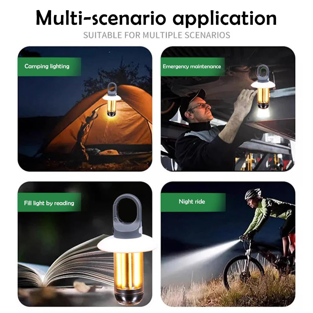 Lumenity Campinglampe | 360° Licht & Powerbank | Solar & USB-C | Kompakt & Wiederaufladbar