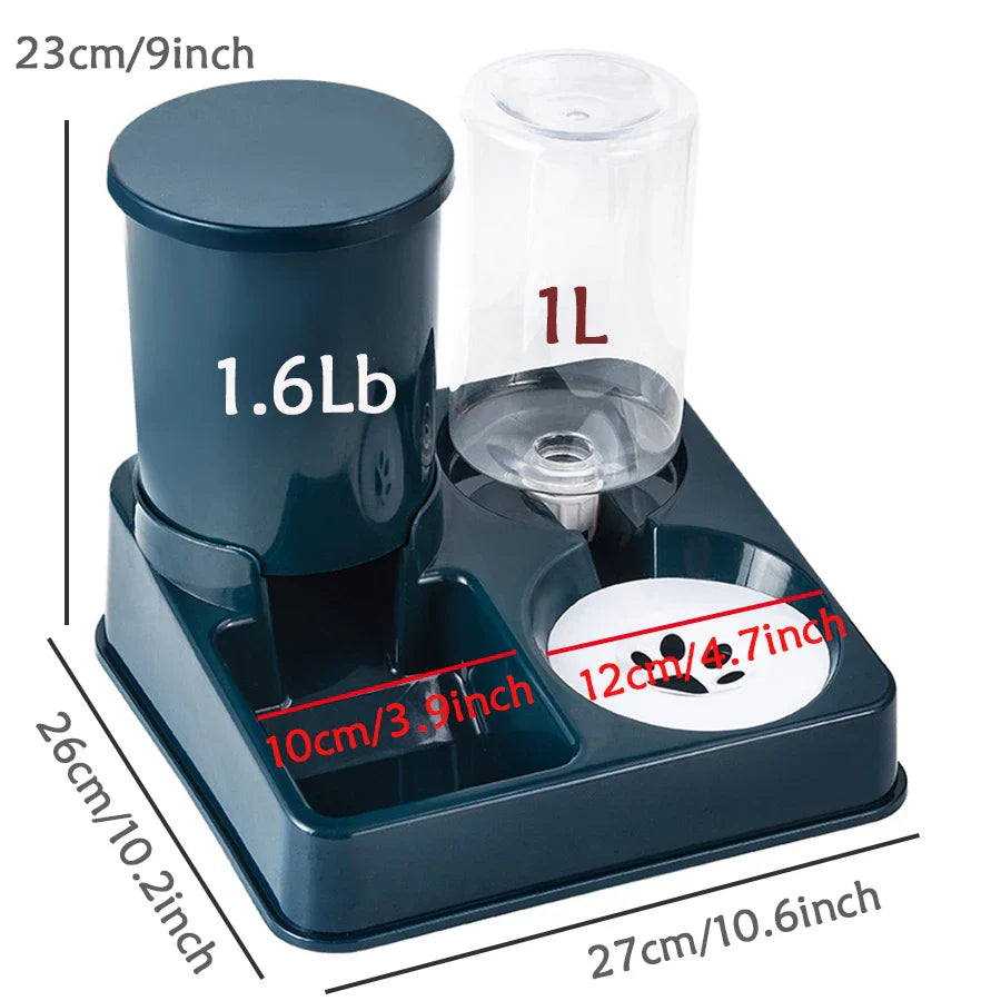 PetFlow Duo Futterstation | Automatischer Wasserspender | Ergonomisches Design | Modern & Praktisch