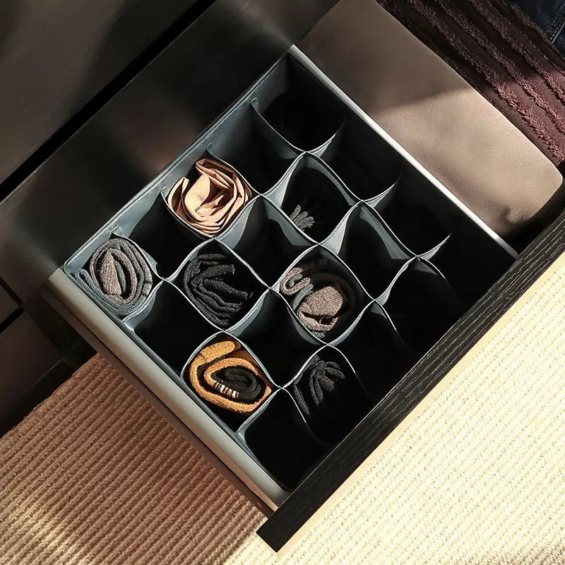 Clothivo Schubladen-Organizer | Faltbar & Waschbar | Für Unterwäsche, Socken & Accessoires