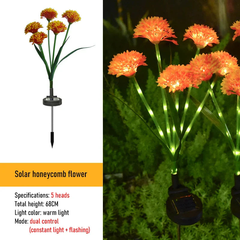 LumiFlora | Solar-Gartenleuchten im 6-Kopf-Design | Automatischer Dämmerungssensor & wetterfest | Stimmungsvolle Beleuchtung für Garten & Terrasse