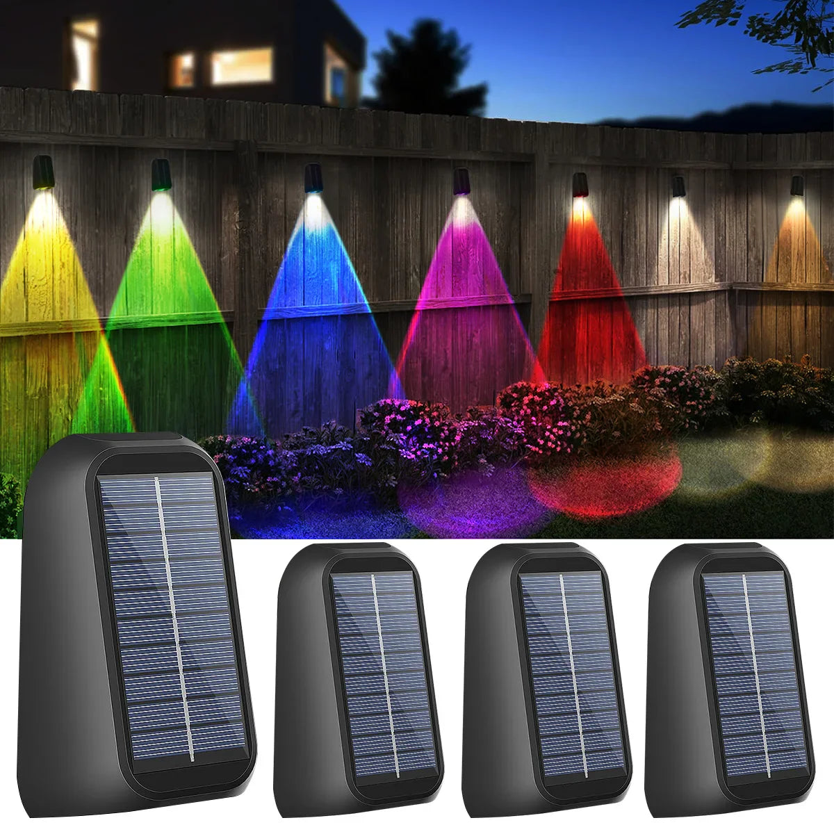 SOLARA Solar Wandleuchte | 8 Farben & 3 Modi | Wetterfest & Solarbetrieben | RGB LED