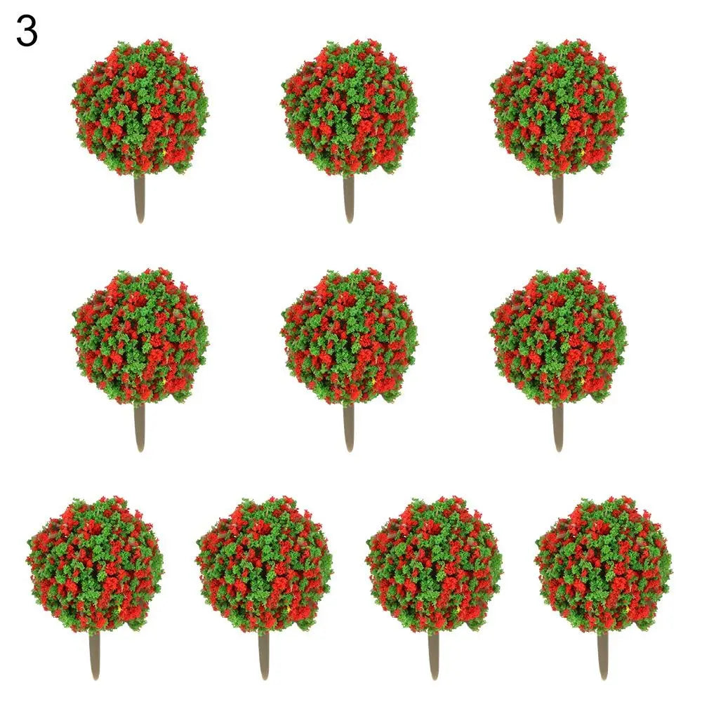 Floranimo Mini Bäume | 10er Set | Bunt & Realistisch | Für Modelle & Dioramen | Flexible Deko-Idee