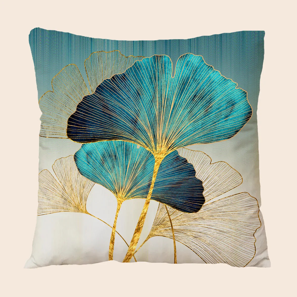GinkgoDream | Weicher & Gemütlicher Kissenbezug mit Ginkgoblatt-Motiv | 45×45 cm