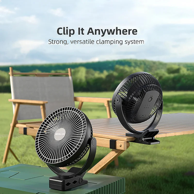 BreezeClip | Tragbarer Mini-Ventilator | 360° Drehbar | Flüsterleise Kühlung | Ideal für Kinderwagen, Büro & Outdoor