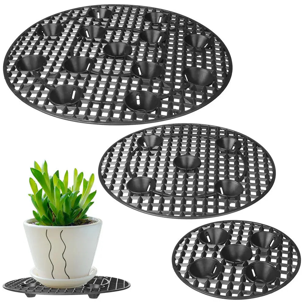 GreenBase Pflanzenteller | Schutz & Drainage | Rutschfest | Schwarz