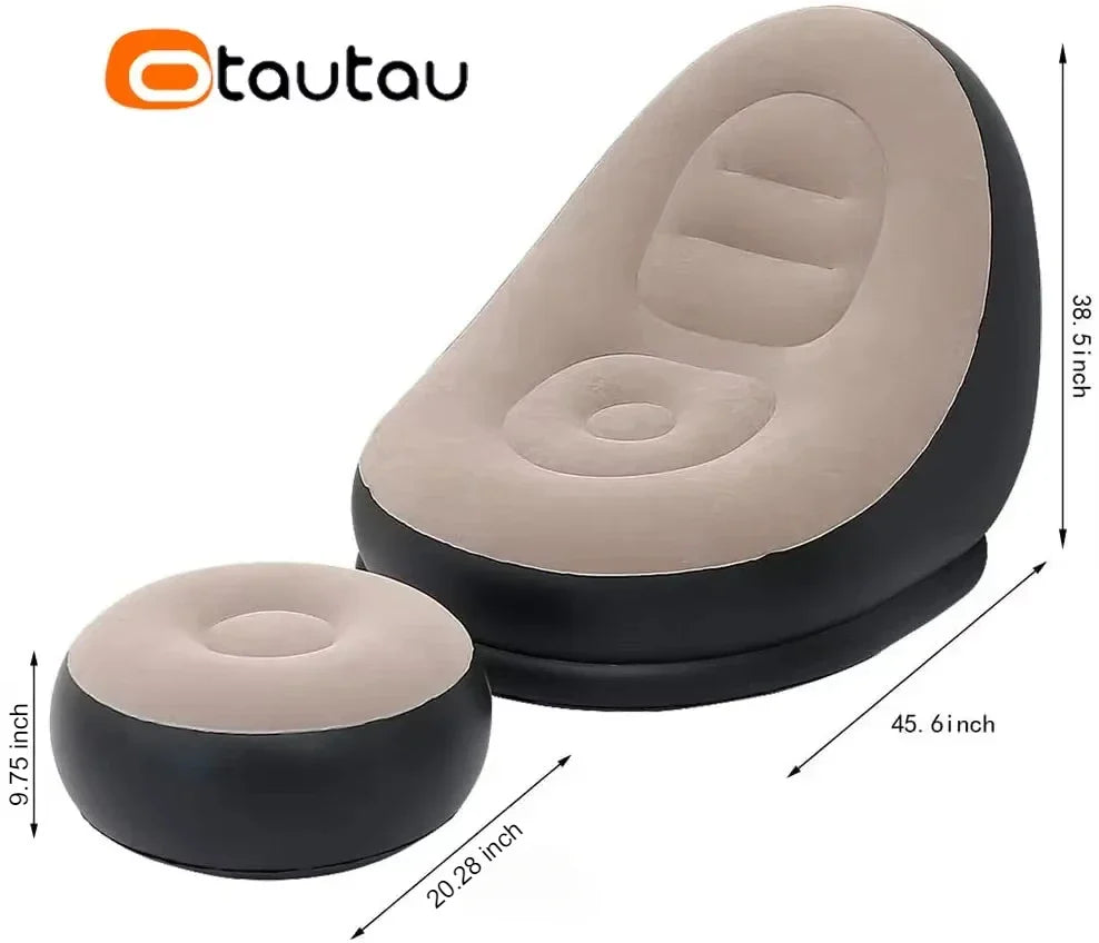 ComfortFlex | Relaxsessel mit Hocker | Ergonomisch & Mobil | Schnell Aufblasbar | Komfortabel