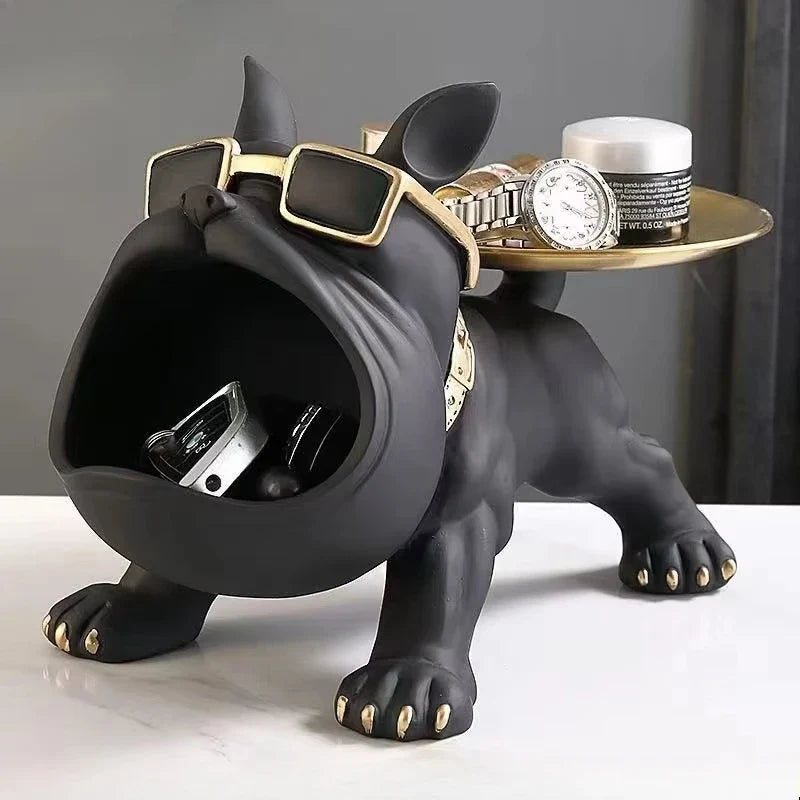 PawVault Bulldog Organizer Figur | Stilvolle Deko | Praktische Aufbewahrung | Geschenkidee für Hundefreunde