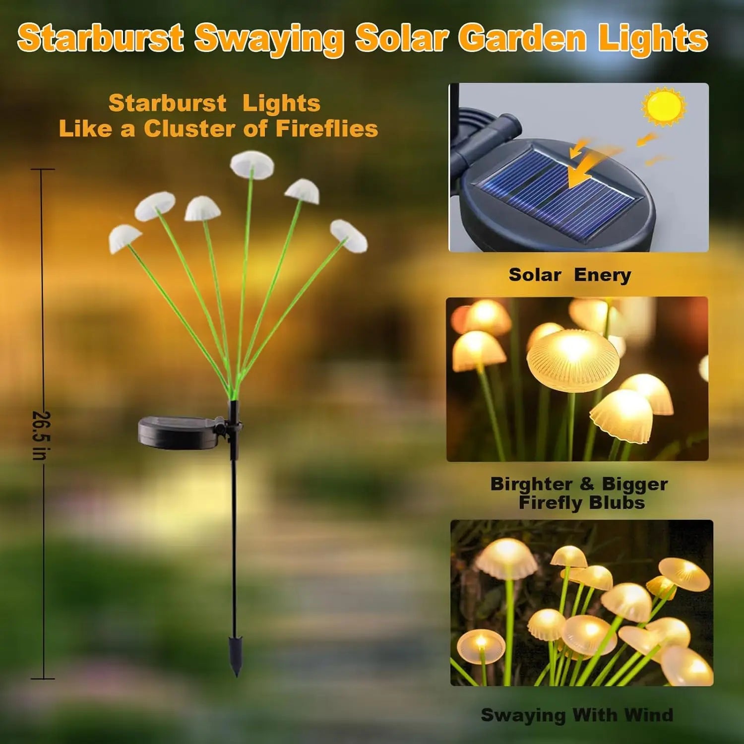 MushGlow Solar Gartenleuchten | Quallen- & Pilzdesign | Solarbetrieben & Wetterfest
