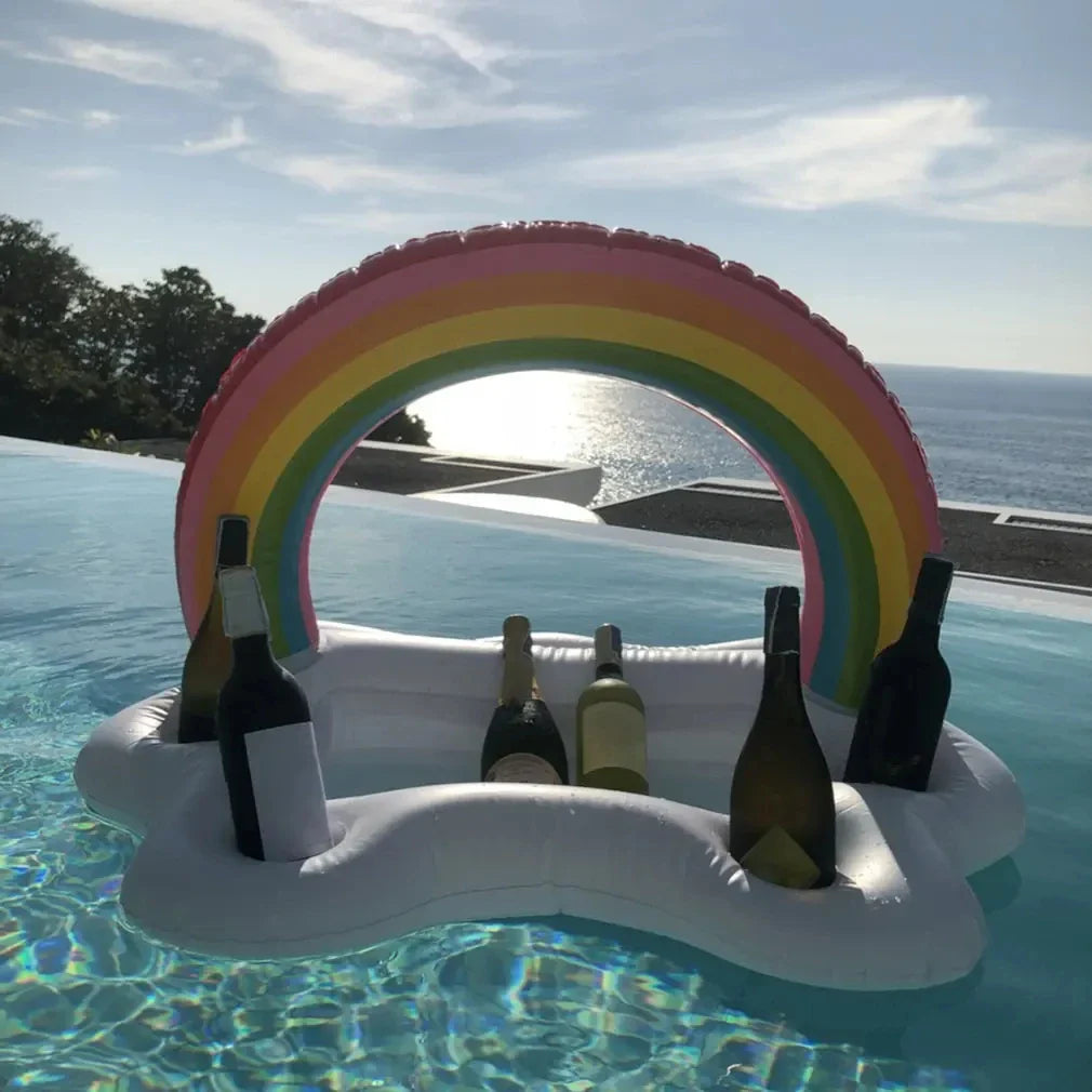 AquaCloud | Regenbogen-Schwimmtisch | Multifunktional | Umweltfreundliches PVC
