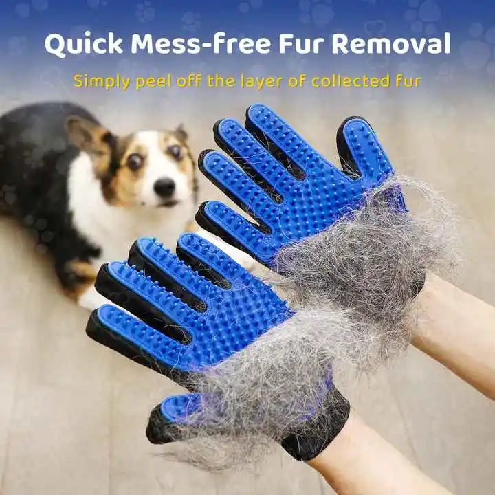 FurMates | Fellpflege- & Massagehandschuh | 5-Finger-Design, atmungsaktiv & universell | Haarentfernung, Baden & tägliche Pflege
