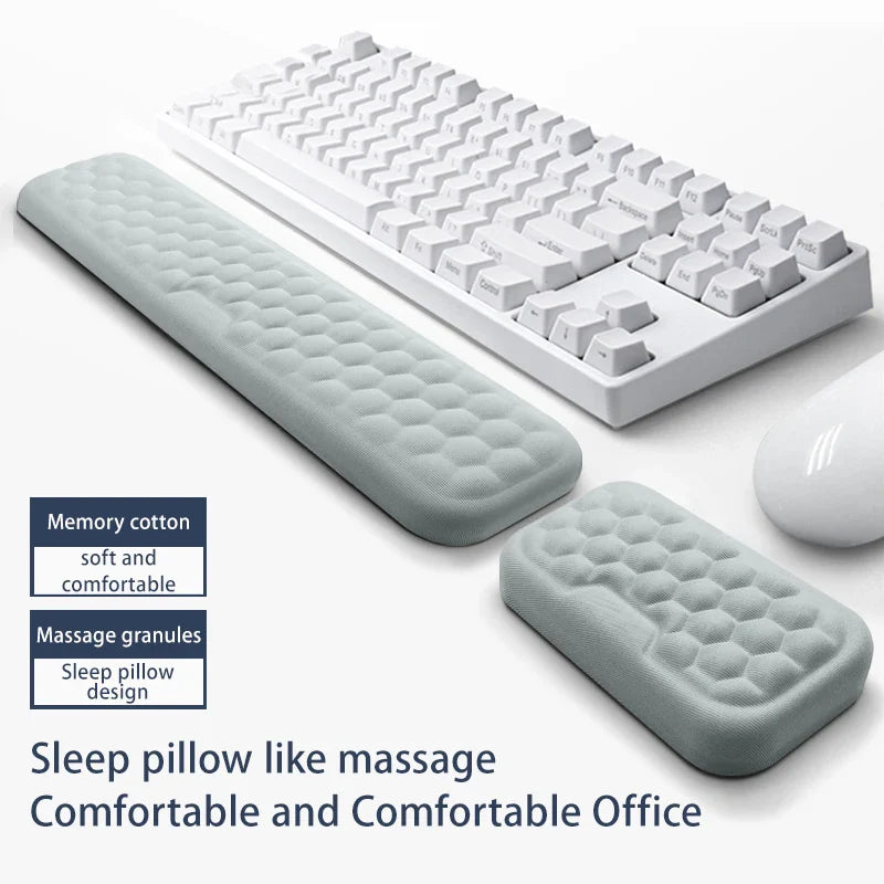 ErgoLuxe GelPad | Komfort Mauspad | Handballenauflage & Massage | Silikon & Memory-Schaum