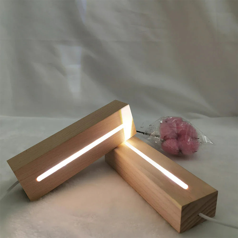 LumiBase LED-Holzsockel | Mehrfarbig & Dimmbar | USB-betrieben | Dekorativ & Flexibel