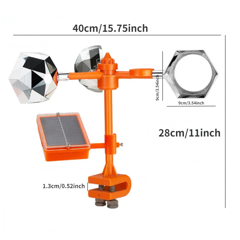 EcoGuard | Solar Vogelschreck | 360° Reflektor & Ultraschall | Solarbetrieben für Garten & Feld