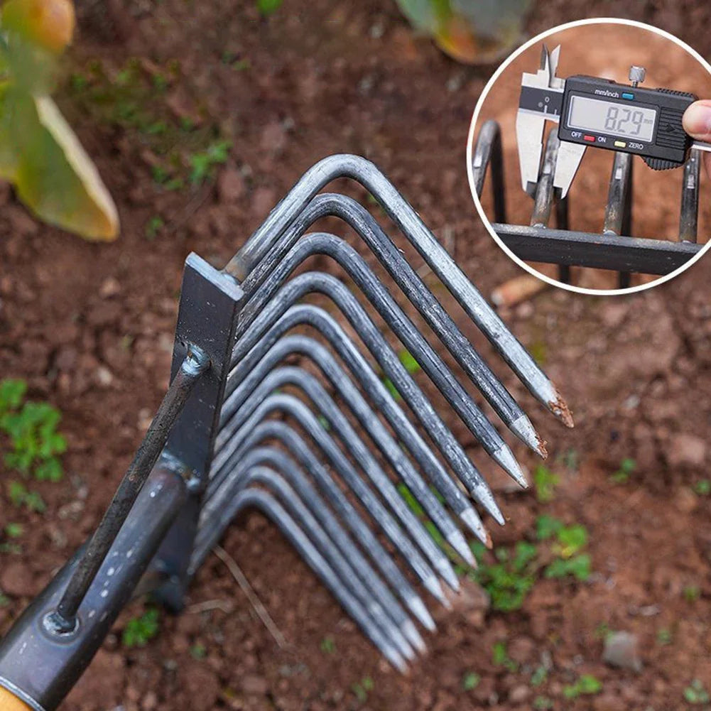 RootMaster | Gartenrechen Karbonstahl | Flexibel Wählbare Zinken | Ergonomisch