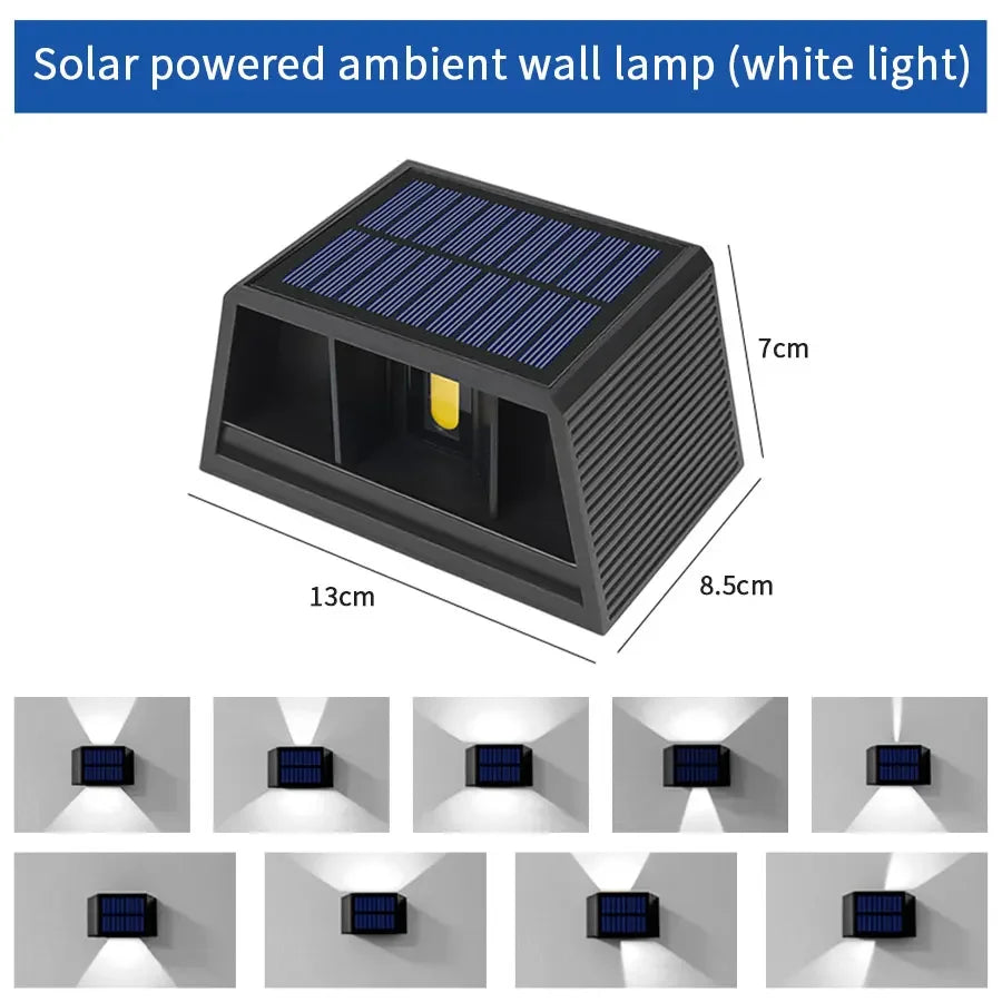 Lumelora Solarlicht | Kabellose LED-Wandleuchte für Außen | Modernes Lichtdesign mit Solarpower | Witterungsbeständig & energiesparend | Ideal für Garten, Balkon & Hauswand