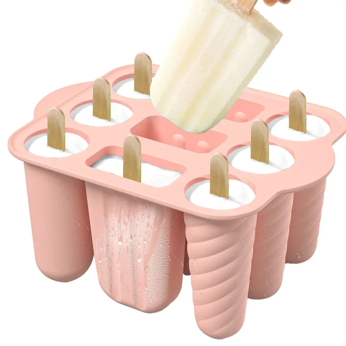 PopFreeze | Silikon Eisformen-Set | BPA-frei & Wiederverwendbar | Mit Holzstielen für DIY Eis