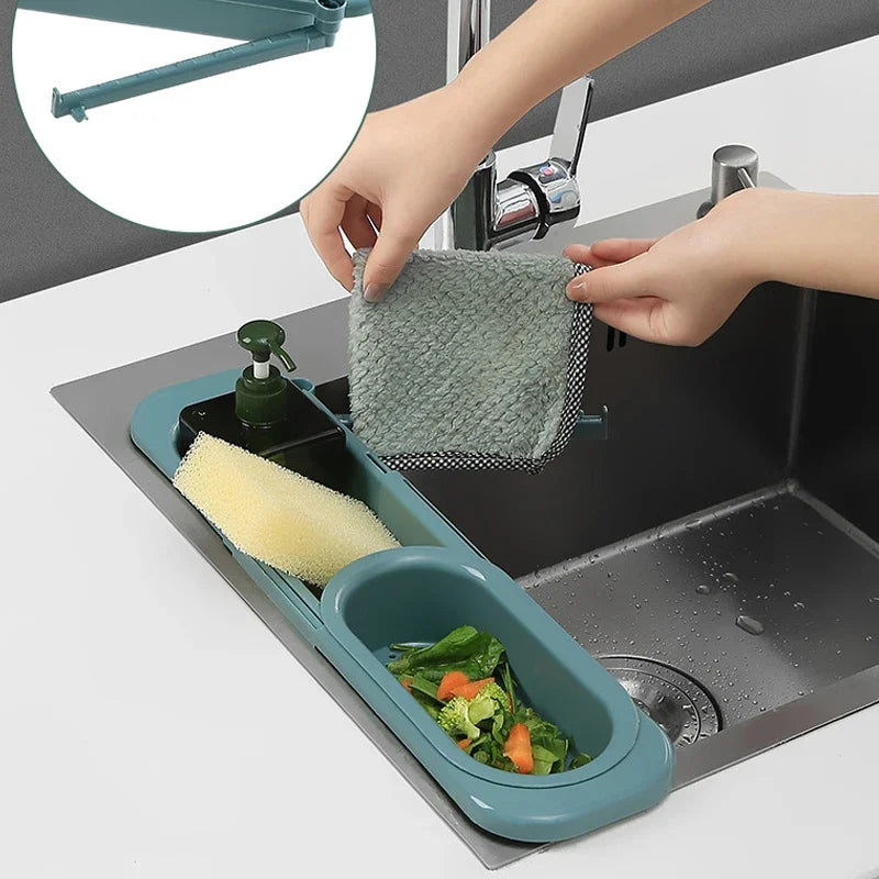 PureDry | Spülbecken Organizer | Verstellbar & Hygienisch | Mit Handtuchhalter