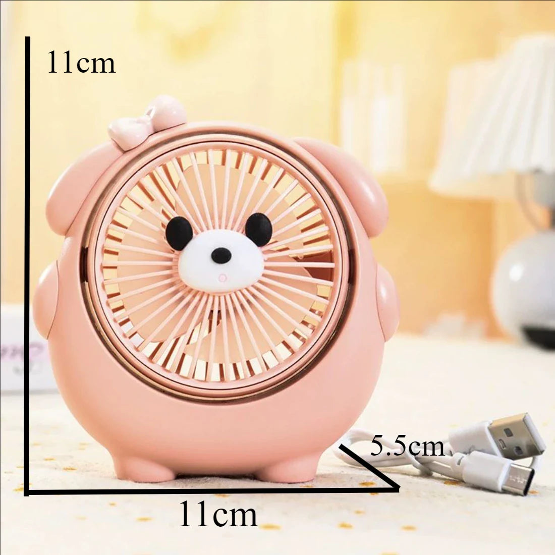 ChillPaws | Mini USB Ventilator | 3 Windmodi | Niedliches Design | USB Wiederaufladbar