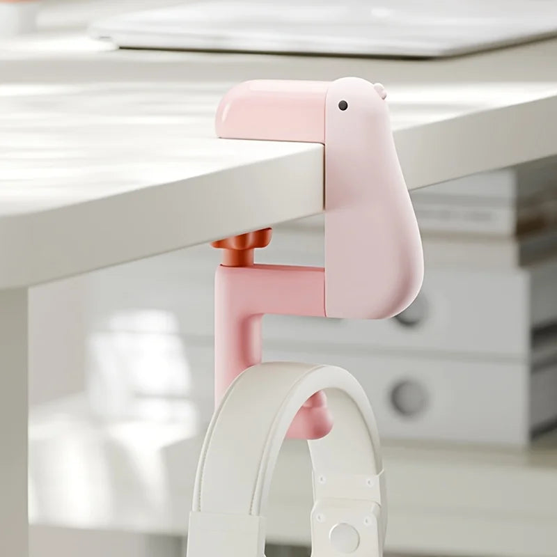 Hookidoo Tischhalter Ente | Zum Anklemmen ohne Bohren | Für Taschen & Kopfhörer | Ideal für Büro & Kinderzimmer