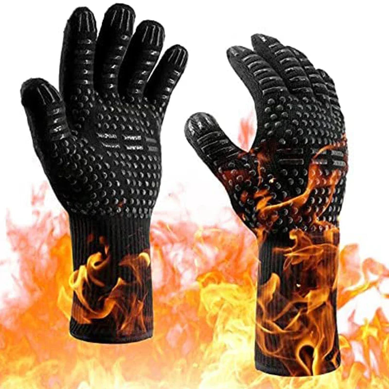 Flammexon | Grillhandschuh | Hitzeschutz bis 800 °C, rutschfest, komfortabel | Für Grill, Backofen & Outdoor-Küche