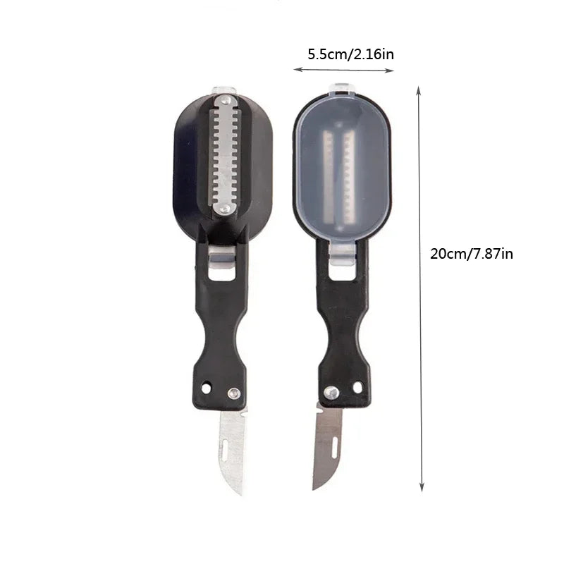 FishClear Pro | Fischschuppenentferner | Spritzschutz | Edelstahlklinge | Kompakt