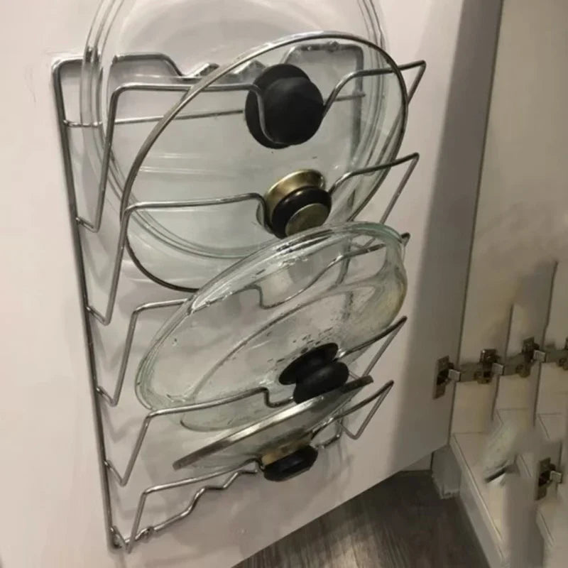 TopShelf | Wand-Topfdeckelhalter | Rostfreies Metall | Platzsparend & Multifunktional