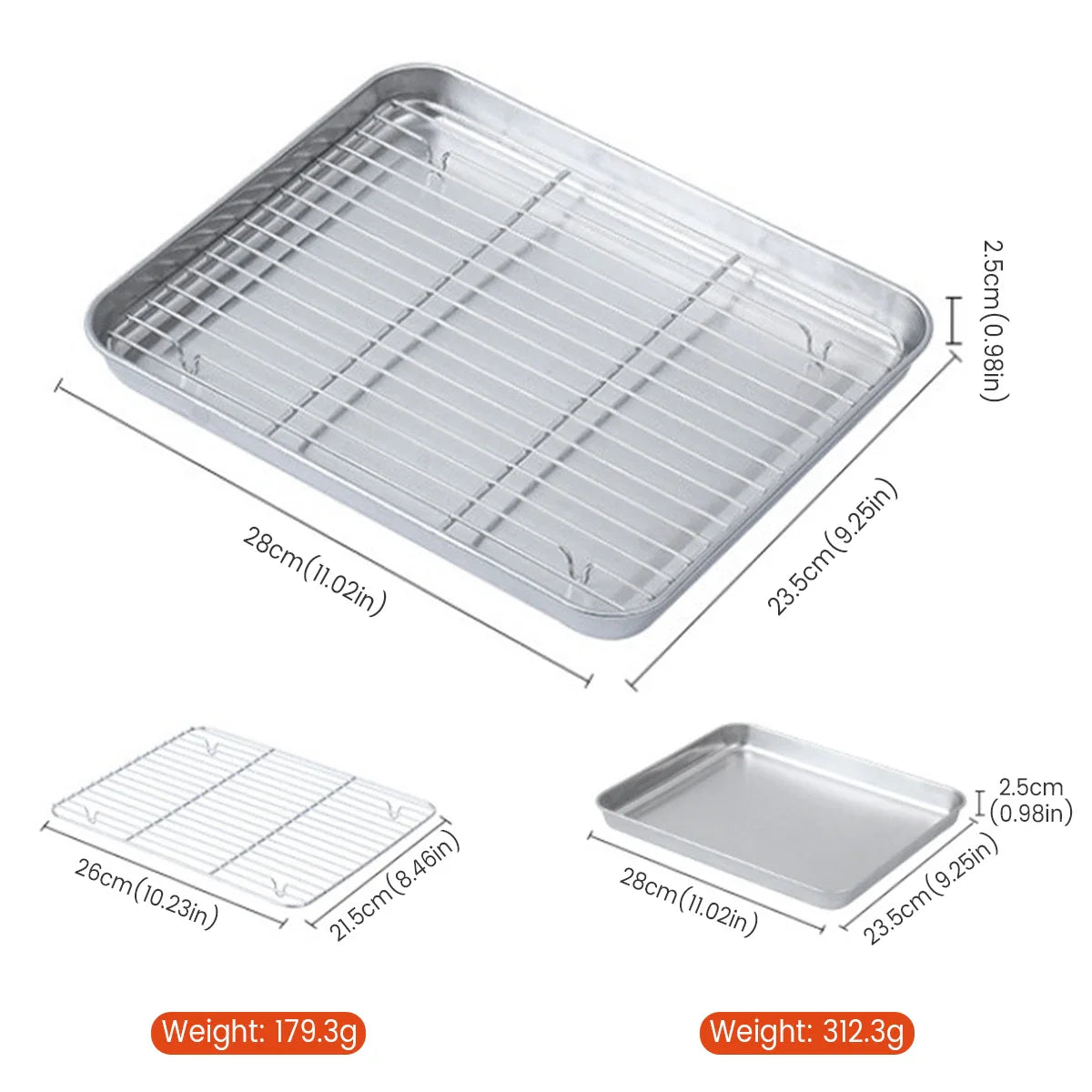 BakeMaster Stainless Steel Baking Set | Non-Stick & Easy Clean | Oven, BBQ & Grill Ready