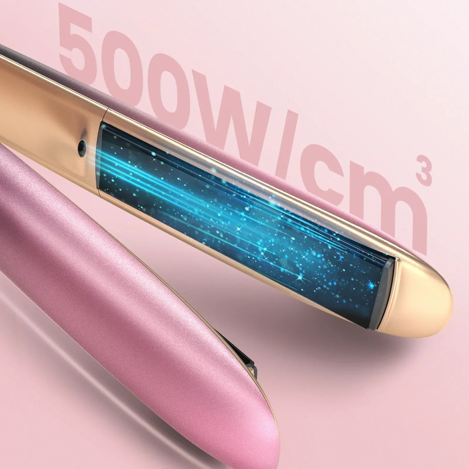 Lustrae | 2-in-1 Glätteisen & Lockenstab | Titan-Floating-Plates | Roségold-Design | 360° Drehkabel