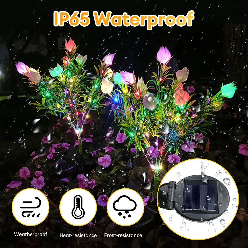 SolarBlossom Garten-Leuchte | Zauberhafte Solar-Blumen‑Laterne | IP65 & 42 LEDs