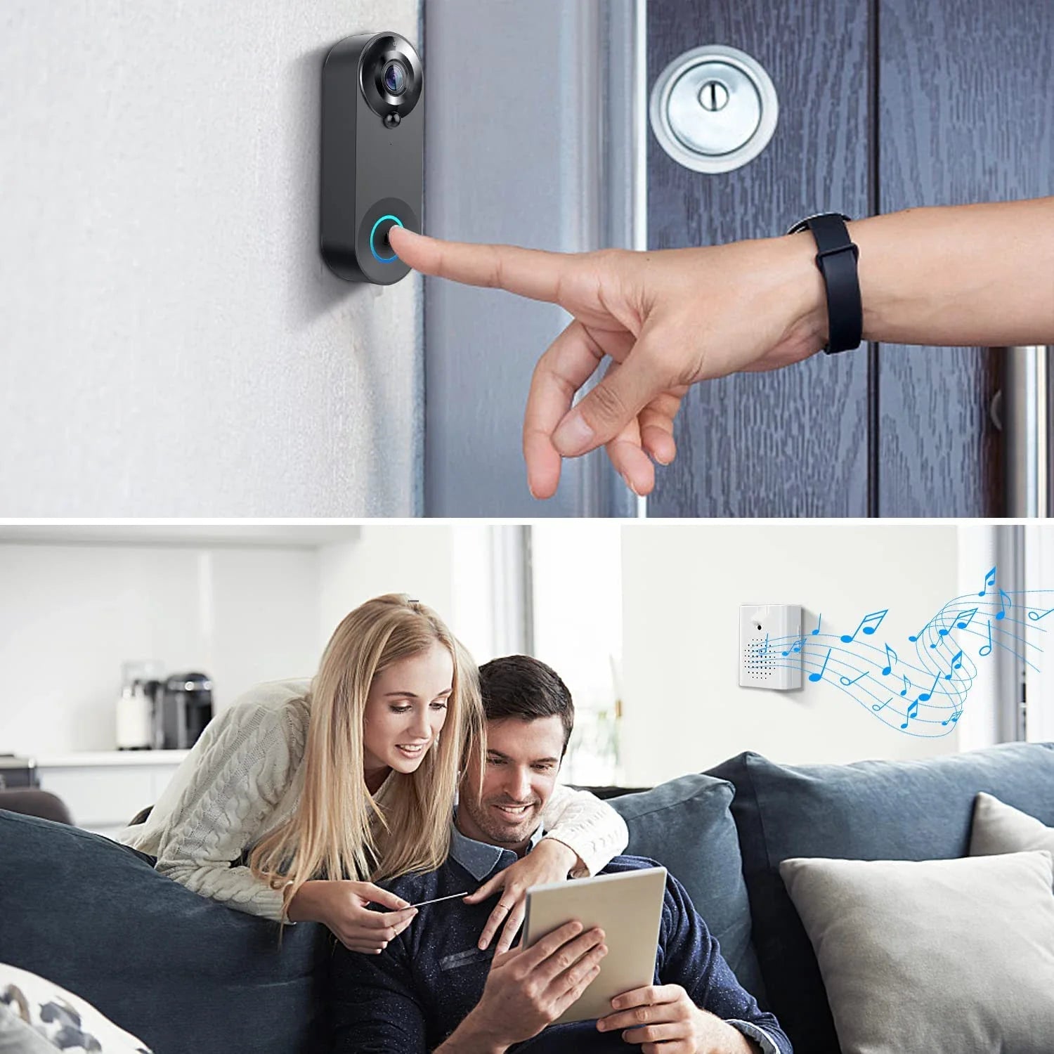 ViewSecure Türklingel mit Kamera | 1080P HD | WLAN & App | Bewegungserkennung & Nachtsicht