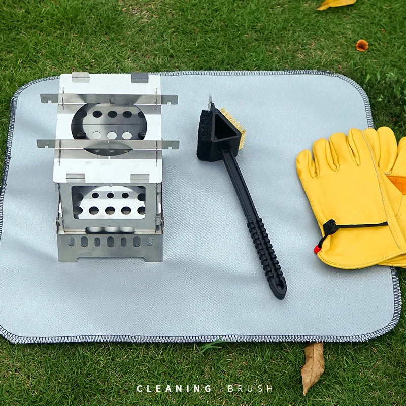 GrillPro CleanMaster | 3-in-1 Grillbürste | Langer Griff | Kupferdraht, Metallschwamm & Schaber